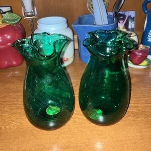 Green vases